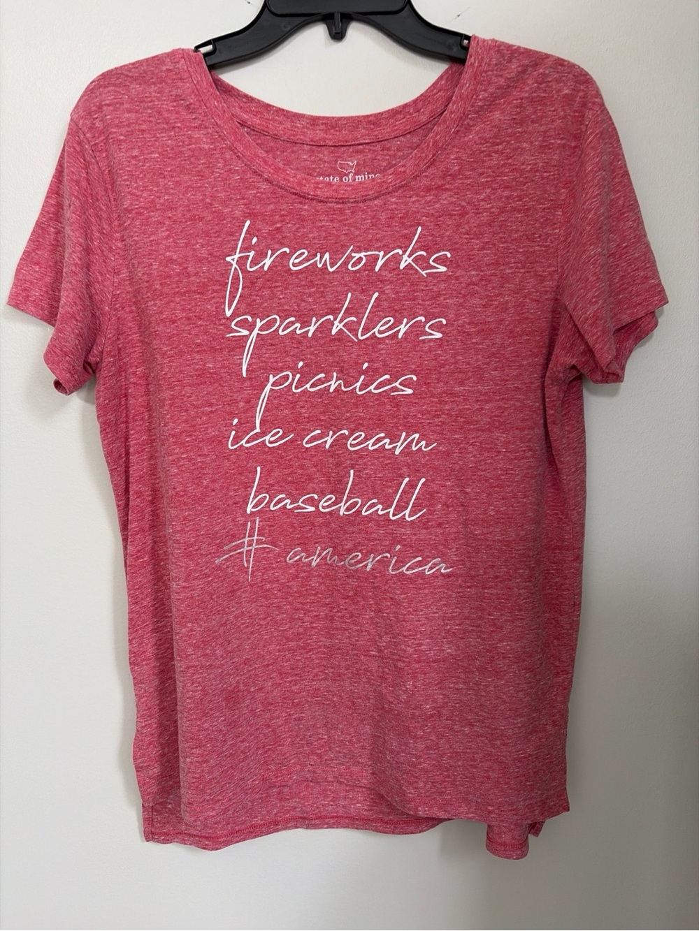 State of Mind Red Heather Graphic Tee - "fireworks sparklers"